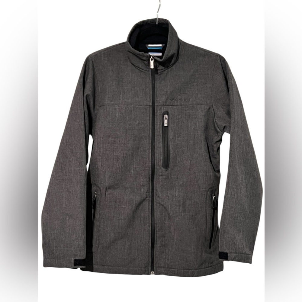 Columbia men’s Softshell Jacket coat zip up pockets winter sportswear gray Small